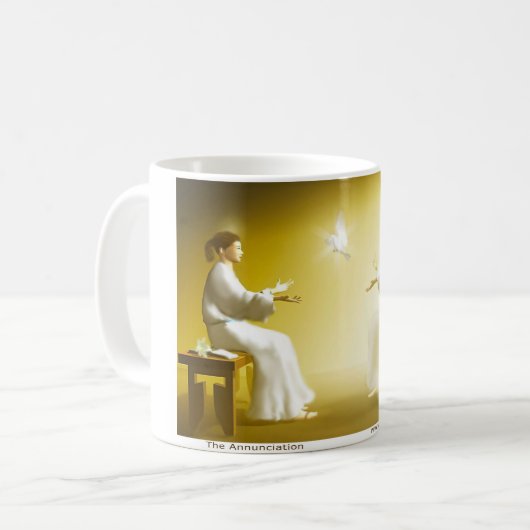 Die Ankündigung Kaffeetasse (Vorderseite Links)