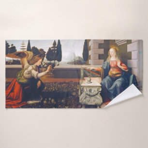 Die Ankündigung Leonardo da Vinci, 1472-1473 Badehandtuch