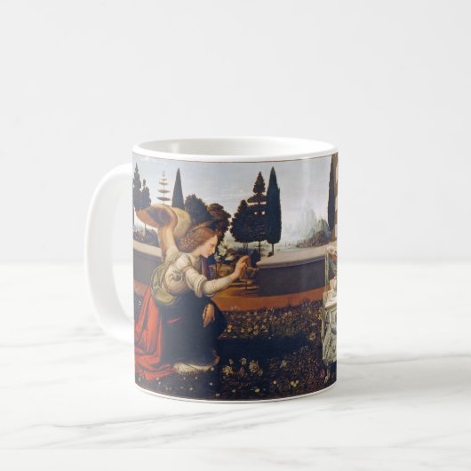 Die Ankündigung Leonardo da Vinci, 1472-1473 Kaffeetasse (Vorderseite Links)