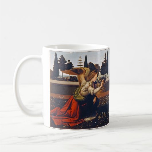 Die Ankündigung Leonardo da Vinci, 1472-1473 Kaffeetasse (Links)