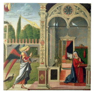 Die Ankündigung (Öl auf Platte) 2 Fliese