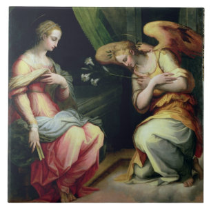 Die Ankündigung (Öl auf Platte) 3 Fliese