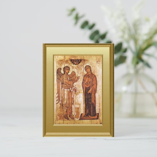 Die Ankündigung Postkarte (Stehend Vorderseite)