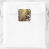 Die Ankündigung Quadratischer Aufkleber (Tasche)