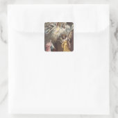 Die Ankündigung Quadratischer Aufkleber (Tasche)