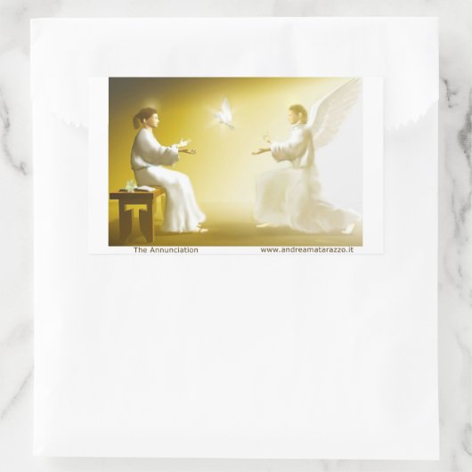 Die Ankündigung Rechteckiger Aufkleber (Tasche)