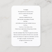 Die Ankündigung und Angelus-Gebetskarte (Rückseite)