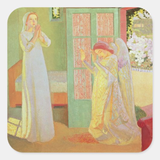 Die Ankündigung von 1913 Quadratischer Aufkleber (Vorderseite)