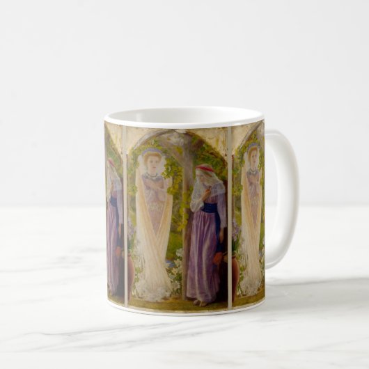 Die Ankündigung von Arthur Hughes Kaffeetasse (VorderseiteRechts)