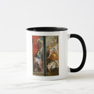 Die Ankündigung, von der Rückseite von Tasse