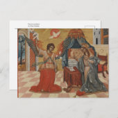 Die Ankündigung von Elias Moskos Postkarte (Vorne/Hinten)