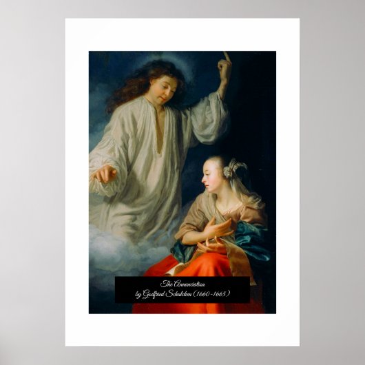 Die Ankündigung von Godfried Schalcken Poster (Vorne)