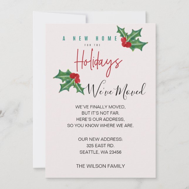 Die Ankündigung von Holly We Moved Holiday (Vorderseite)