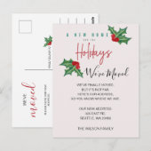 Die Ankündigung von Holly We Moved Holiday Postkarte (Vorne/Hinten)
