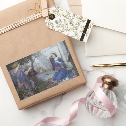 Die Ankündigung von John William Waterhouse Rechteckiger Aufkleber (Schenken)