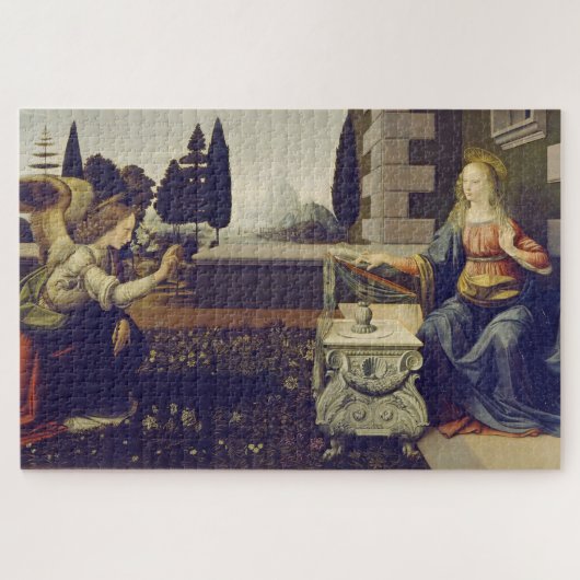 Die Ankündigung von Leonardo da Vinci c. 1472-1475 Puzzle (Horizontal)