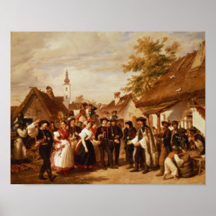Die Ankunft der Braut, 1856 Poster