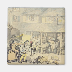 Die Ankunft der Bühne Coach am Sun Inn, Bod Magnet