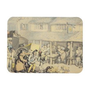 Die Ankunft der Bühne Coach am Sun Inn, Bod Magnet