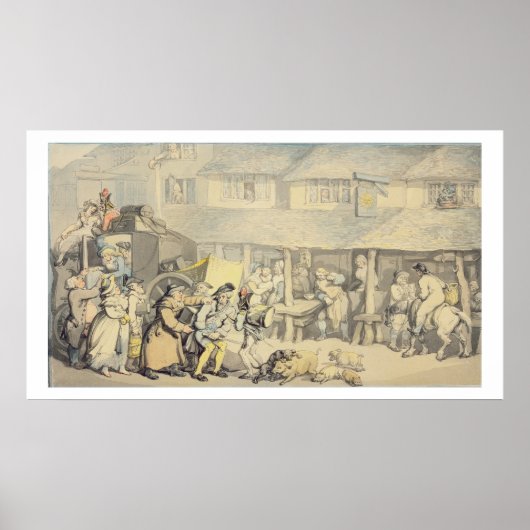 Die Ankunft der Bühne Coach am Sun Inn, Bod Poster (Vorne)