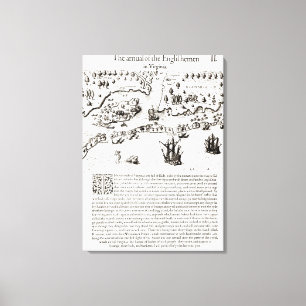 Die Ankunft der Engländer in Virginia Leinwanddruck