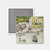 Die Ankunft der Engländer in Virginia Magnet (Vorderseite/Rückseite)