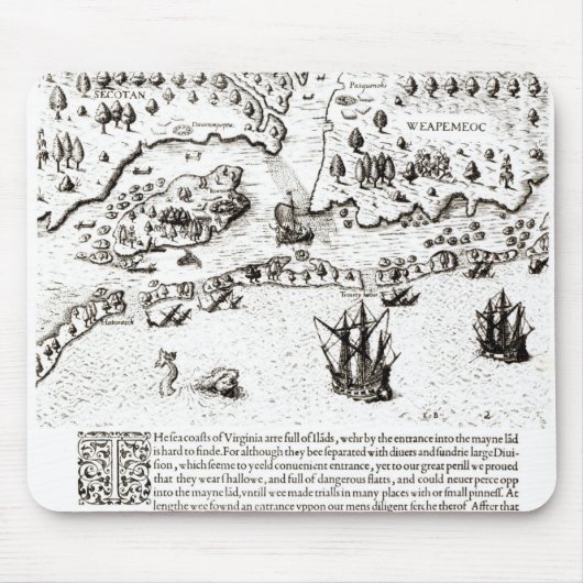 Die Ankunft der Engländer in Virginia Mousepad (Vorne)