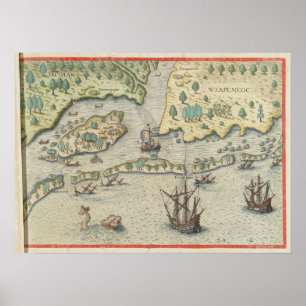 Die Ankunft der Engländer in Virginia Poster