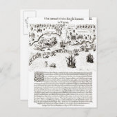 Die Ankunft der Engländer in Virginia Postkarte (Vorne/Hinten)