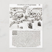 Die Ankunft der Engländer in Virginia Postkarte (Vorderseite)