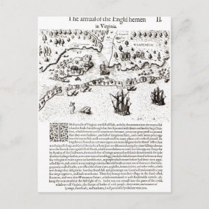 Die Ankunft der Engländer in Virginia Postkarte