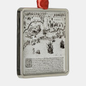 Die Ankunft der Engländer in Virginia Silbernes Ornament (Rechts)