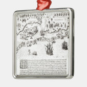 Die Ankunft der Engländer in Virginia Silbernes Ornament (Links)