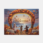 Die Ankunft der Erntedank Door Mat Fußmatte (Vorderseite)