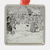 Die Ankunft der jungen Frauen bei Jamestown Ornament Aus Metall (Vorne)