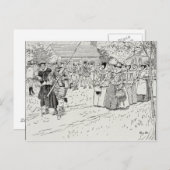 Die Ankunft der jungen Frauen in Jamestown Postkarte (Vorne/Hinten)