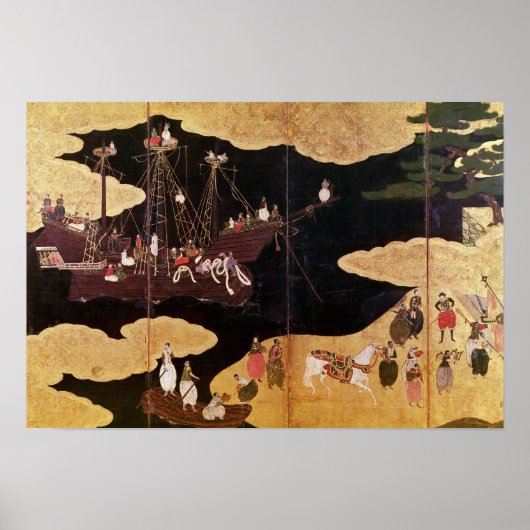 Die Ankunft der Portugiesen in Japan 2 Poster (Vorne)