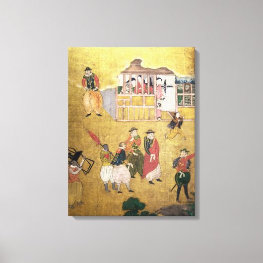Die Ankunft der Portugiesen in Japan Leinwanddruck (Vorderseite)