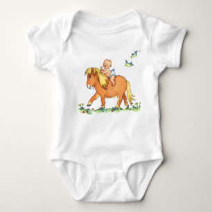Die Ankunft des Babys auf Pony-Pferd - Baby Strampler