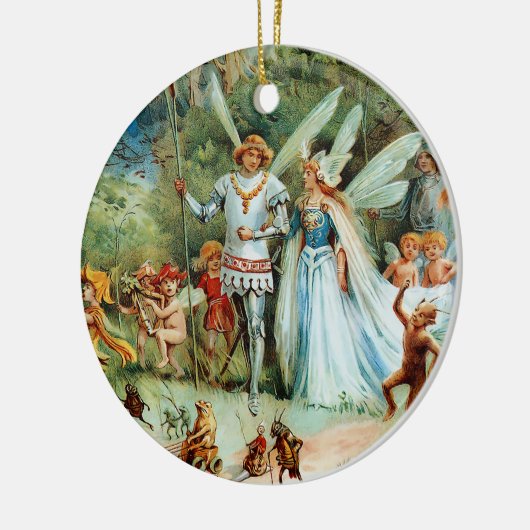 Die Ankunft des Königs und der Königin der Fairies Keramik Ornament (Links)