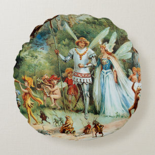 Die Ankunft des Königs und der Königin der Fairies Rundes Kissen