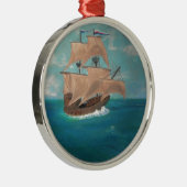 Die Ankunft des Mayflower Ornament Aus Metall (Rechts)