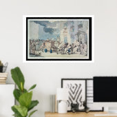 Die Ankunft des Motors (w/c, Stift und Tinte, Poster (Heimbüro)