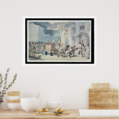Die Ankunft des Motors (w/c, Stift und Tinte, Poster (Küche)