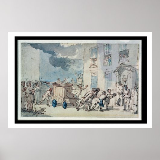 Die Ankunft des Motors (w/c, Stift und Tinte, Poster (Vorne)