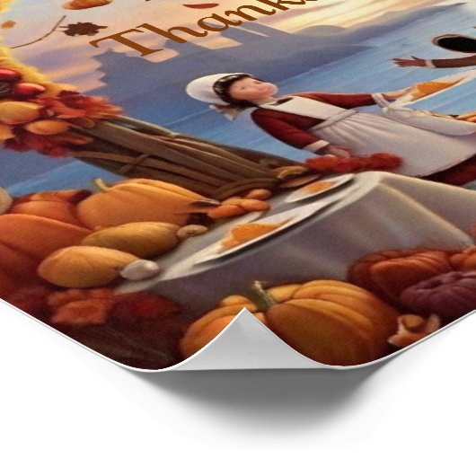 Die Ankunft des Thaksgiving Poster (Ecke)