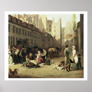 Die Ankunft eines Bühne-Zuges am Terminus, deta Poster