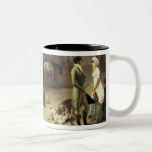 Die Ankunft eines Bühne-Zuges am Terminus, deta Zweifarbige Tasse