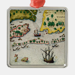 Die Ankunft Englisch in Virginia Ornament Aus Metall