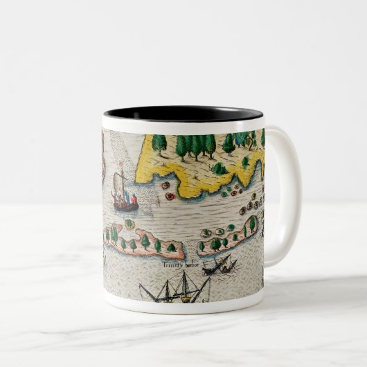 Die Ankunft Englisch in Virginia Zweifarbige Tasse (VorderseiteRechts)